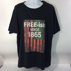 Men's 2XL Tee Free-ish Since 1865 Flag Fruit Of The Loom Cotton